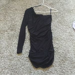 Chic New Black Large One Shoulder Stretchy Dress